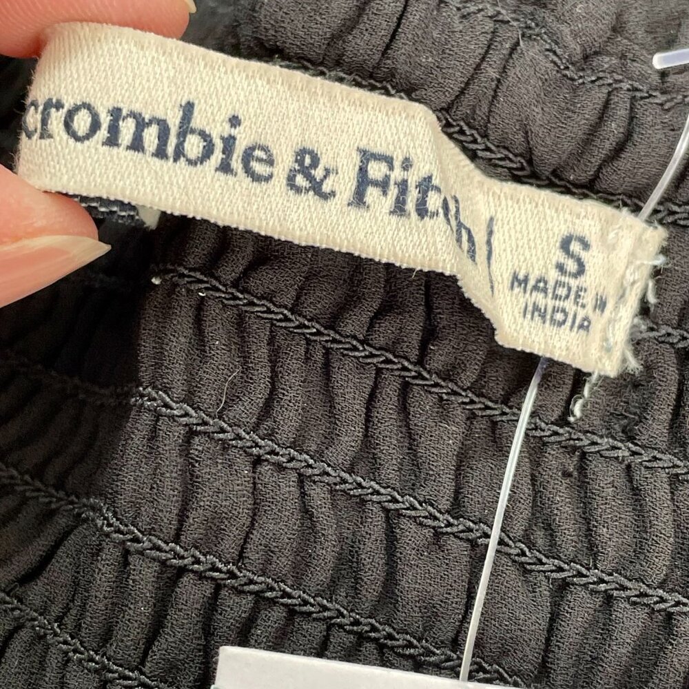 Abercrombie & Fitch Black Smocked Tiered Ruffle Skirt Size S NWT - Picture 5 of 16